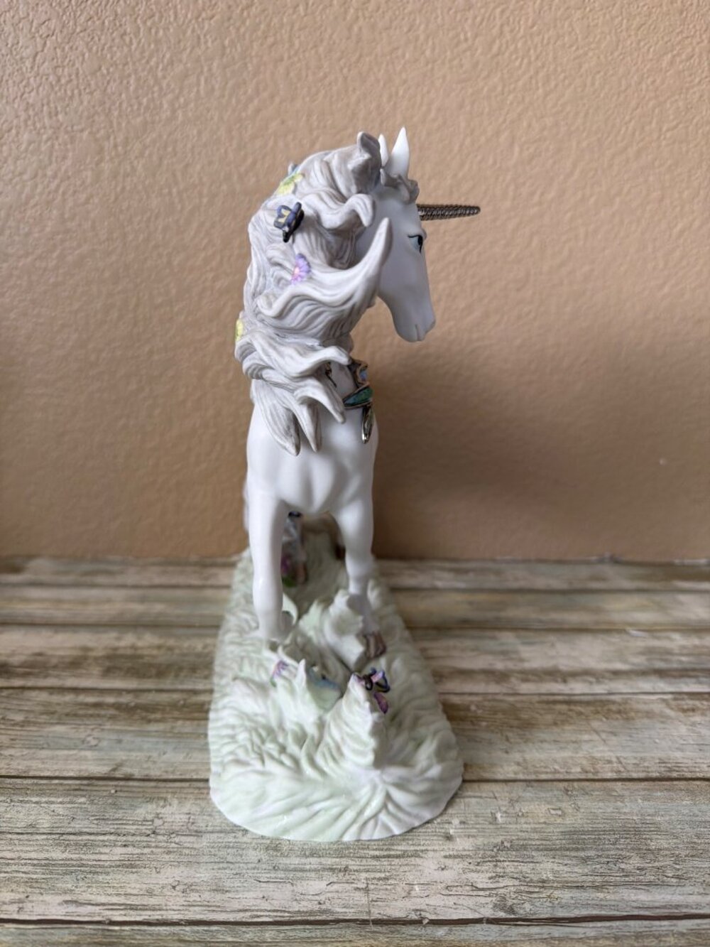 Princeton Gallery Meadow Unicorn Porcelain Figure 2001 Butterflies Flowers w/COA - Picture 7 of 16